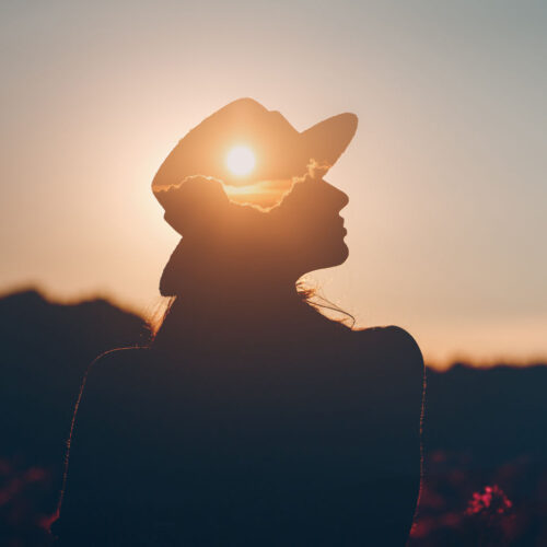 Mental health and business. Silhouette of young adult businesswoman. Mental health and business. Silhouette of young adult businesswoman.